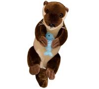KUKUShining Otter Plush Toy, Kawaii Soft Stuffed Animal Dolls Cute Lifelike Plushies For Kids Girls Christmas Birthday Decorations(Prone)
