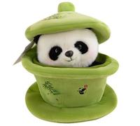 KUKUShining Panda Plush, Cute Stuffed Animal Teacup Pandas Doll Soft Hugging Pillow Plushies Toy Gift for Kids Tea Room Decor