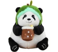KUKUShining Panda Plush Toy, Cute Stuffed Animal with Hat Decoration Dolls Soft Pillow Kawaii Plushie For Baby Kids Birthday Gift(Green,30CM/11.8in)