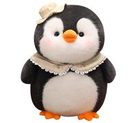 KUKUShining Penguin Plush, Cuddly Stuffed Animal Doll with Hat Bib Fluffy Pudgy Penguins Plushies Toy for Cuddling Playing(40cm/15.7in)