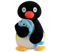 KUKUShining Penguin Plush, Cuddly Stuffed Animals Pillow with Fish Realistic Soft Plushies Toy Home Decor Gifts for Childrens(50cm/19.7in)