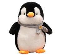 KUKUShining Penguin Plush Toy, Cuddly With Scarf Stuffed Animals Soft Pillow Cute Plushie for Gift Birthday Playtime Cuddling(Grey,25cm/9.8in)