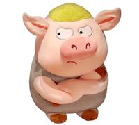 KUKUShining Pig Plush, Cute Soft Chubby Angry Stuffed Animal Doll Toy Creativity Plushies for Gifts Party Birthday(Grey,40cm/15.7in)