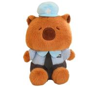 KUKUShining Police Capybara Plush, Cute Stuffed Animal Doll Bee Capybaras Hugging Pillows Plushies Toy Gift for Kids Cuddling(Blue)