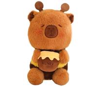 KUKUShining Police Capybara Plush, Cute Stuffed Animal Doll Bee Capybaras Hugging Pillows Plushies Toy Gift for Kids Cuddling(Brown)