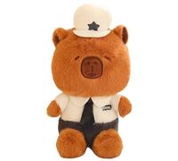 KUKUShining Police Capybara Plush, Cute Stuffed Animal Doll Bee Capybaras Hugging Pillows Plushies Toy Gift for Kids Cuddling(White)