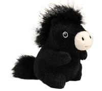 KUKUShining Pony Plush, Realistic Soft Cuddly Stuffed Animal Doll with Fluffy Tail Kawaii Horse Plushie Toy for Kids Girlfriends(Black)