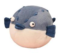 KUKUShining Puffer Fish Plush, Cuddly Soft Stuffed Animal Doll Funny Chubby Plushie Toys for Kids Girls Boys (Blue,35cm/13.8in)