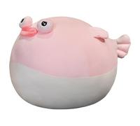 KUKUShining Puffer Fish Plush, Soft Stuffed Pillow Sealife Animal Doll Cuddly Round Puffer Cushion Plushies Toy for Kids Hugging(Pink,30cm/11.8in)
