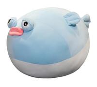 KUKUShining Puffer Fish Plush, Soft Stuffed Pillow Sealife Animal Doll Cuddly Round Puffer Cushion Plushies Toy for Kids Hugging(Blue,30cm/11.8in)