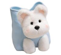 KUKUShining Puppy Bag Plush, Soft Puppy Carrier Stuffed Animal Doll Plushies Toy On-The-go Companions Gift for Childrens(White)