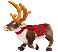 KUKUShining Reindeer Plush Toy, Cute Lifelike Fluffy Elk Stuffed Animals Plushie Soft Pillow Dolls For Kids Gifts Christmas(Brown Standing,35cm/13.8in)