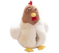 KUKUShining Rooster Plush, Cuddly Soft Chicken Stuffed Animal Doll Fluffy Chicks Plushies Toy Playtime Companions for Hand Warming(White)