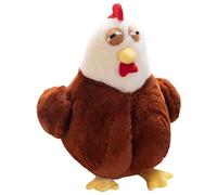 KUKUShining Rooster Plush, Cuddly Soft Chicken Stuffed Animal Doll Fluffy Chicks Plushies Toy Playtime Companions for Hand Warming(Brown)