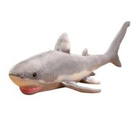 KUKUShining Shark Plush, Soft Cuddly Stuffed Animal Throw Pillow Simulation Sea Creatures Sharks Model Plushie Toy for Childrens(100cm/39.4in)