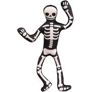 KUKUShining Skeleton Plush Pillow, Soft Stuffed Decorative Throw for Gift Party Home Sofa Couch Bed Indoor Halloween Decor(Black B,60cm/23.6in)