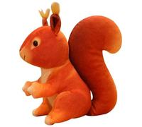 KUKUShining Squirrel Plush, Cuddly Soft Stuffed Animal Doll Simulation Sitting Squirrels Plushie Toys Gift for Kids Boys Girls(Orange)