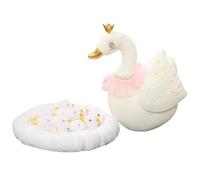 KUKUShining Swan Plush, Cute Stuffed Animal Doll with 10 Baby Swans Plushie Doll Soft Hugging Pillow Gift for Childrens Girls Boys
