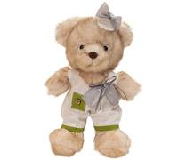 KUKUShining Teddy Bear Plush, Cuddly Stuffed Animal with Clothes Simulation Brown Bears Plushie Toy for Kids Girls(White)