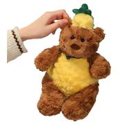 KUKUShining Teddy Bear Plush, Soft Cute Stuffed Bear Animal Doll with Strawberry & Pineapple Plushie Toy for Valentine’s Day(Yellow,40cm/15.75in)