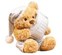 KUKUShining Teddy Bear Plush Toy, Cute Stuffed Animal Bears Dolls Soft With Hat Plushie for Birthday Gift Adults(Light blue)