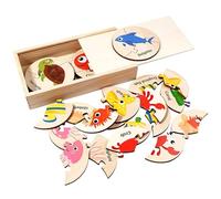 KUKUTrue Montessori Toy for 2 3 4 5 Year Olds, Puzzles for 2 Year Olds, Montessori Toys, Educational Toys, Wooden Puzzle, Gift 2-5 Kids Boys Girls