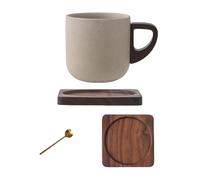 KUKUUU 150ML Ceramic Coffee Mug with Saucer Set Tea Cup(B)