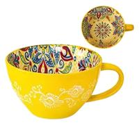 KUKUUU 17.63 Oz Coffee and Tea Mug for Kitchen, Tea, Milk, Coffee, Cereal (Color : Bohemian Miro Sunshine)