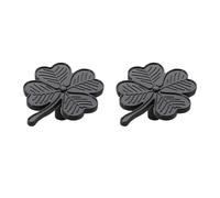 KUKUUU 2 Pcs Cabinet Leaf Shaped Drawer Pull Handles Dresser Closet Handle(Black,Single Hole C)