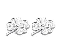 KUKUUU 2 Pcs Cabinet Leaf Shaped Drawer Pull Handles Dresser Closet Handle(Chrome,Single Hole C)