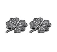 KUKUUU 2 Pcs Cabinet Leaf Shaped Drawer Pull Handles Dresser Closet Handle(Cobalt Nickel,Single Hole C)