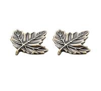 KUKUUU 2 Pcs Cabinet Leaf Shaped Drawer Pull Handles Dresser Closet Handle(Vintage Bronze,Single Hole D)