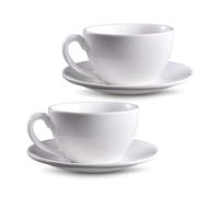 KUKUUU 2 Pcs Coffee Mug & Saucer Set Porcelain Cup 240ml