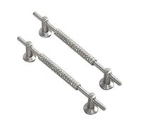 KUKUUU 2 Pcs Drawer Pulls Handle Cabinet Cupboard Knobs Hardware(Silver,Hole Pitch 128mm)