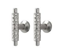 KUKUUU 2 Pcs Drawer Pulls Handle Cabinet Cupboard Knobs Hardware(Silver,T-Single Hole)