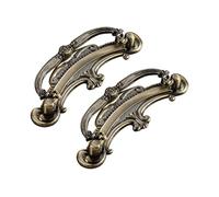 KUKUUU 2 Pcs Drawer Pulls Kitchen Cupboard Handles Cabinet Door Handles Furniture Handle Decorative(Bronze,Hole Distance 65mm)