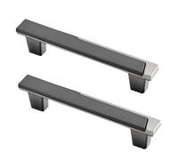 KUKUUU 2 Pieces Kitchen Cabinet Handles Drawer Pulls Zinc Alloy Furniture Knobs(Grey,Hole Distance 128mm)