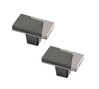 KUKUUU 2 Pieces Kitchen Cabinet Handles Drawer Pulls Zinc Alloy Furniture Knobs(Grey,Single Hole)