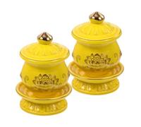 KUKUUU 2pcs Ceramic Buddha Offering Water Mugs Worship Cups
