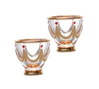 KUKUUU 2PCS Crystal Glass Wine Cups Whiskey Cup Bar Desktop Decor