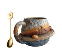 KUKUUU 3D Ceramic Coffee Mug Planet Mug Space Themed Gifts(Saturn)