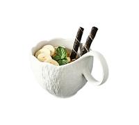 KUKUUU 400Ml Ceramic Coffee Mug Milk Tea Cup(White with Spoon)
