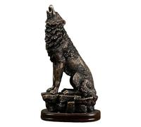 KUKUUU Art Craft Ornament Wolf Figurine Tabletop Resin Sculpture