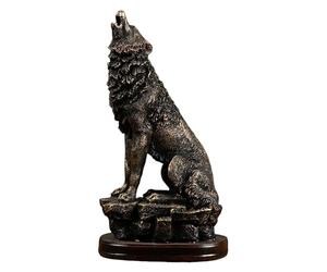 KUKUUU Art Craft Ornament Wolf Figurine Tabletop Resin Sculpture