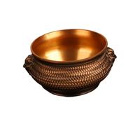 KUKUUU Brass Feng Shui Treasure Basin Ornament Statue Figurine Luck Desktop Decoration(B)