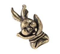 KUKUUU Brass Rabbit Figurine Bunny Statue Home Office Tabletop Decor Display