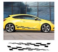 KUKUUU Car Decorative Stickers Body Decals 2PCS Car Vinyl Side Stripes Stickers Auto Graphics Racing Sport Decals,For Vauxhall Adam Astra Viva Corsa Accessories (Color : White)