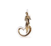 KUKUUU Cerami Couple Sculptures Modern Art Statue Home Desk Decoration(Gold)