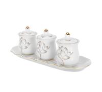 KUKUUU Ceramic Buddha Offering Cup with Lotus Pattern Porcelain Worship Water Bowl