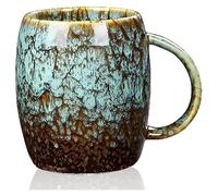 KUKUUU Ceramic Mugs Cup Coffee Mug,450ML Ceramics Coffee Cup,Stoneware Coffee Mugs,Stoneware Coffee,Large Tea Cups Mugs,Porcelain Coffee Mug (Color : Green)